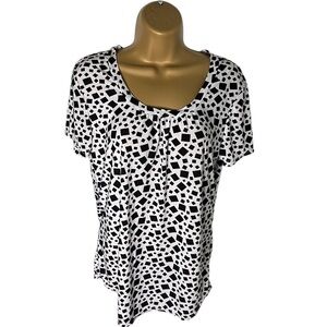 Prestige Edge Geometric Short Sleeve Blouse S